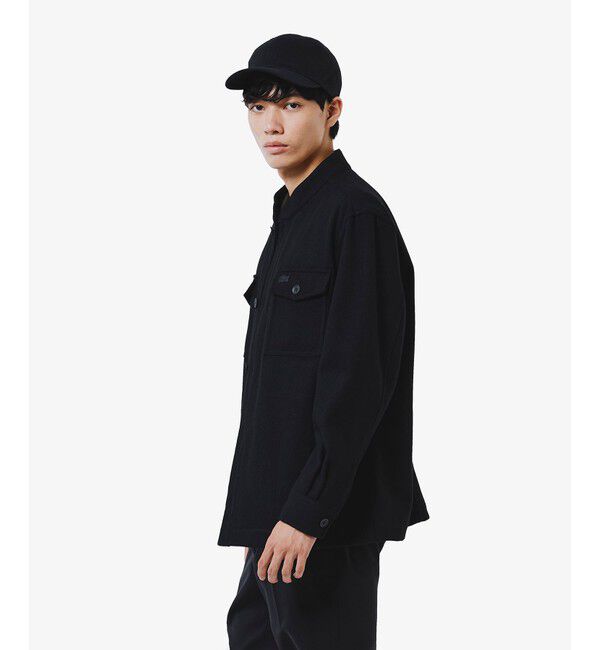 LACOSTE「ウールブレンドメルトン スタンドカラーシャツブルゾン」|シャツ・ブラウス|