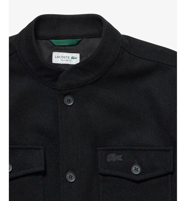 LACOSTE「ウールブレンドメルトン スタンドカラーシャツブルゾン」|シャツ・ブラウス|