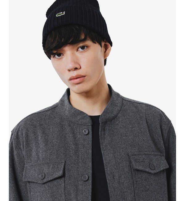 LACOSTE「ウールブレンドメルトン スタンドカラーシャツブルゾン」|シャツ・ブラウス|