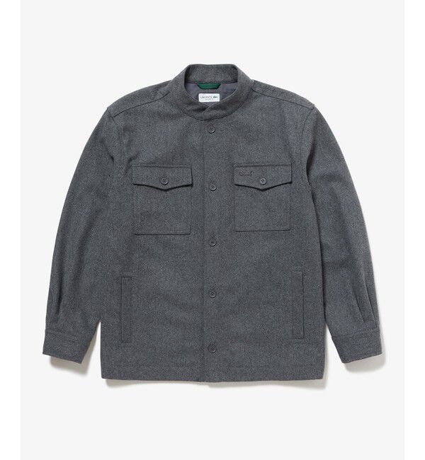 LACOSTE「ウールブレンドメルトン スタンドカラーシャツブルゾン」|シャツ・ブラウス|
