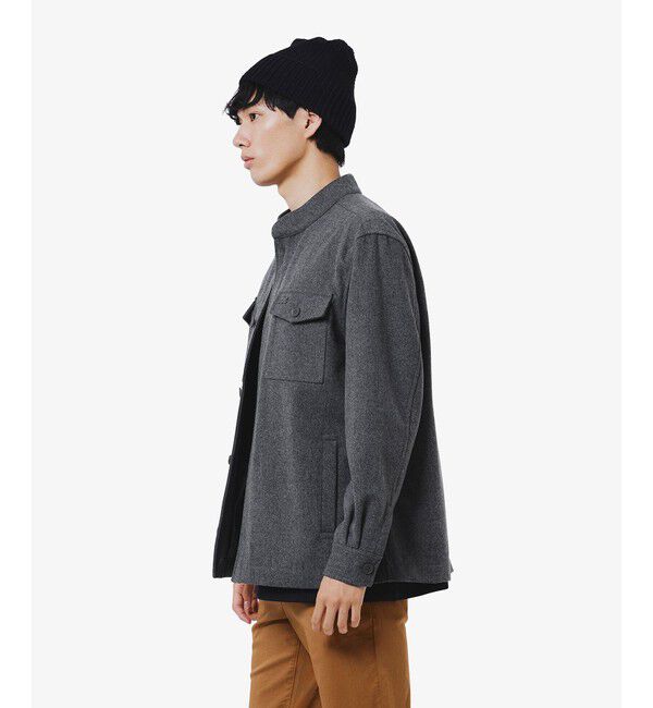 LACOSTE「ウールブレンドメルトン スタンドカラーシャツブルゾン」|シャツ・ブラウス|