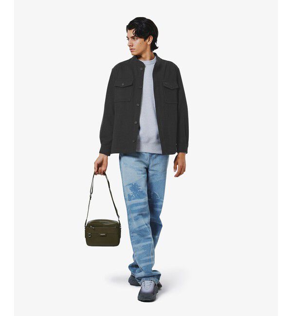 LACOSTE「ウールブレンドメルトン スタンドカラーシャツブルゾン」|シャツ・ブラウス|