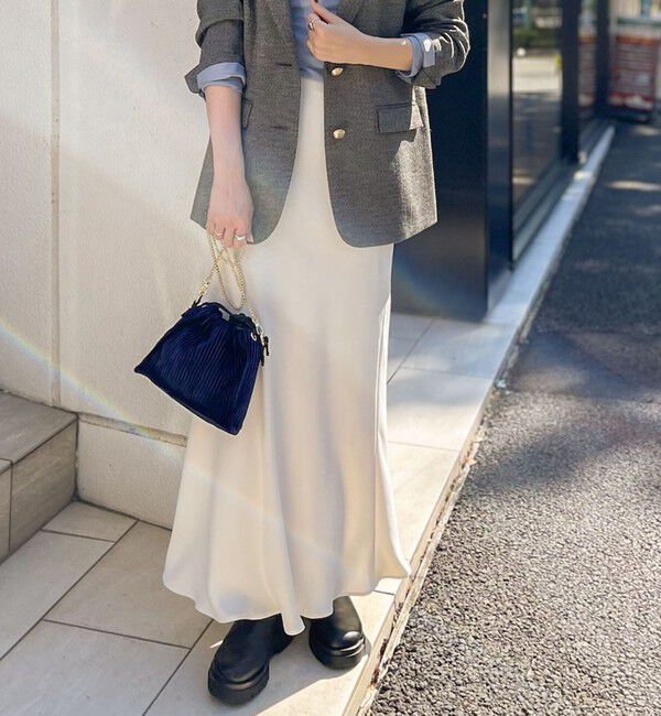 NOLLEY'S sophi「【追加】《オールシーズン対応》ウォッシャブルマットサテンナロースカート」|スカート|