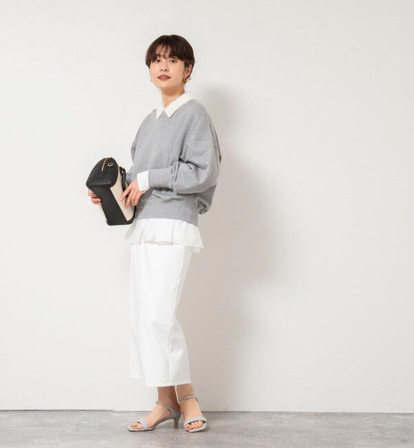 NOLLEY'S sophi「チュール襟付オーガンジーフレアシャツブラウス」|シャツ・ブラウス|