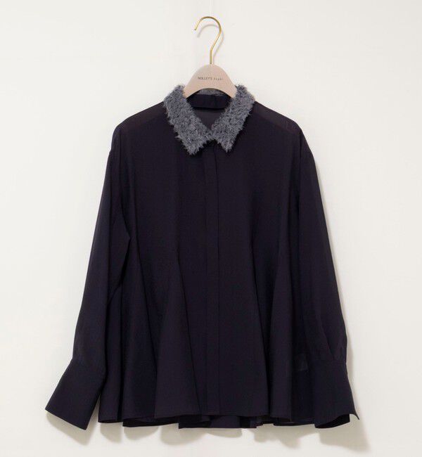 NOLLEY'S sophi「チュール襟付オーガンジーフレアシャツブラウス」|シャツ・ブラウス|