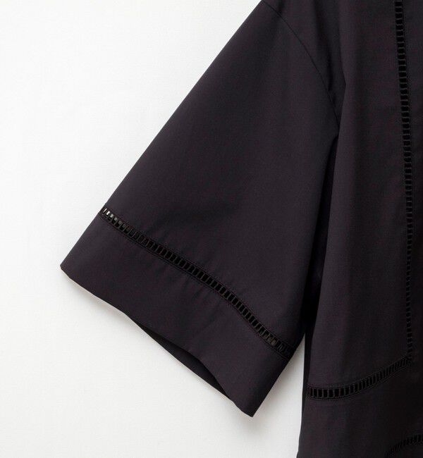 NOLLEY'S「ウォッシャブルはしごレース半袖ショートシャツ」|シャツ・ブラウス|