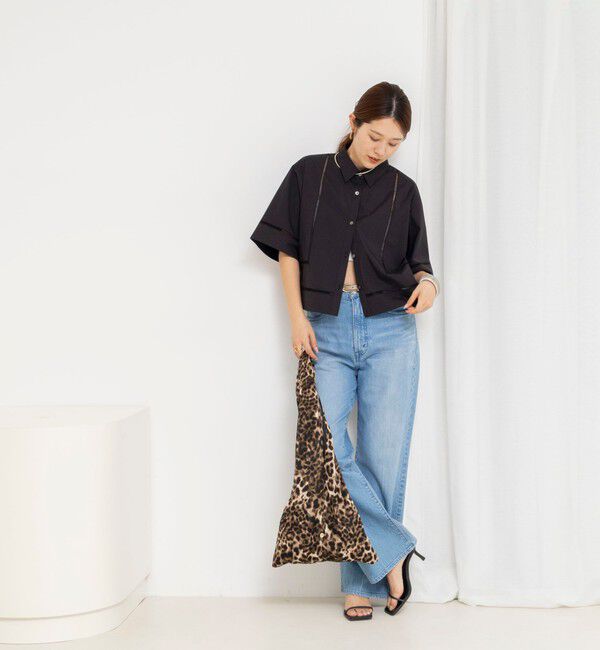 NOLLEY'S「ウォッシャブルはしごレース半袖ショートシャツ」|シャツ・ブラウス|