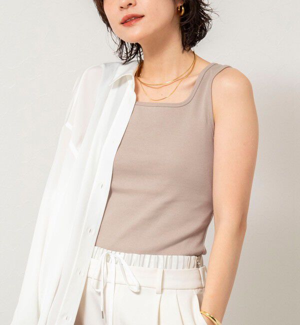 NOLLEY'S sophi「2WAYベアテレコタンクトプ」|タンクトップ|グレーベージュ