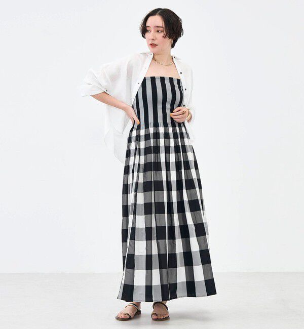 NOLLEY'S「【KIRYU】ウォッシャブルシャーリングギンガム2WAYワンピース」|ワンピース|