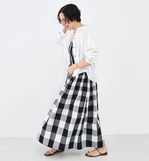 NOLLEY'S「【KIRYU】ウォッシャブルシャーリングギンガム2WAYワンピース」|ワンピース|