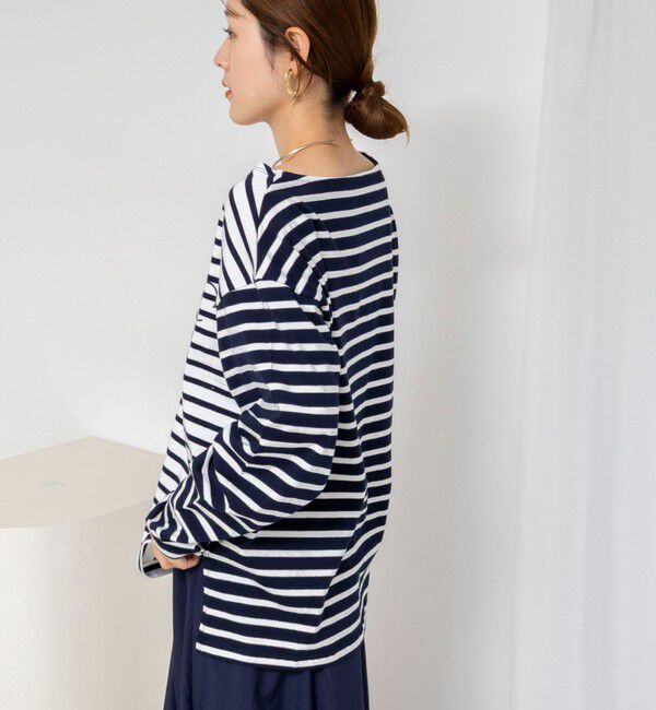 NOLLEY'S「【WEB限定】ウォッシャブルボーダープリントロンTee」|Tシャツ・カットソー|