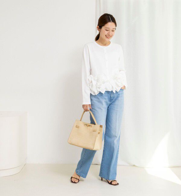 NOLLEY'S「【WEB限定】ウォッシャブルフラワーモチーフカーディガン」|カーディガン|