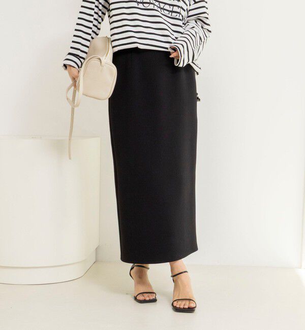 NOLLEY'S「【WEB限定】ウォッシャブルダンボールタイトスカート」|タイト|ブラック