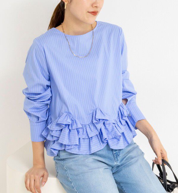 NOLLEY'S「【WEB限定】ウォッシャブルペプラムフリル2WAYブラウス」|シャツ・ブラウス|