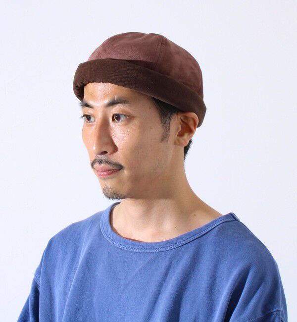 GLOSTER「【GLOSTER/グロスター】コンビネーションロールキャップ 異素材ミックス スエード&times;コーデュロイ」|キャップ・キャスケット|