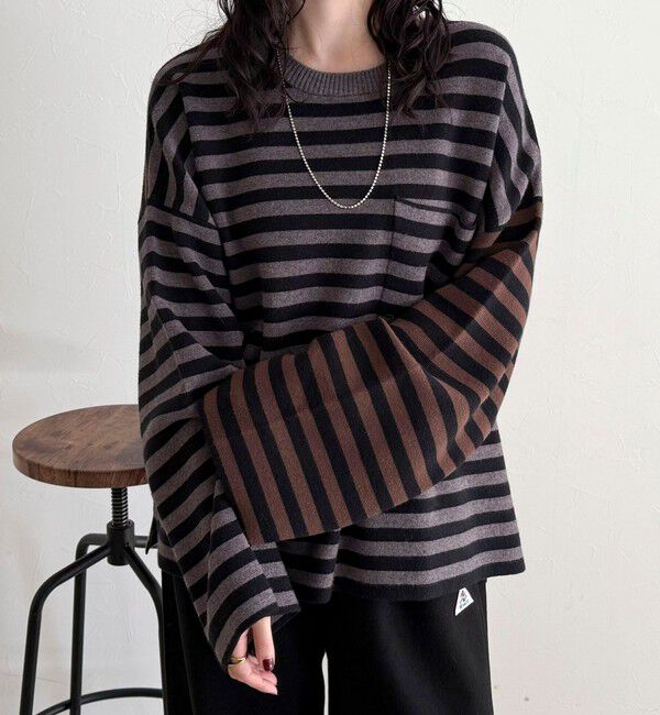 fredy emue「【GEVACO/ゲバコ】ボーダーニットプルオーバー」|ニット・セーター|