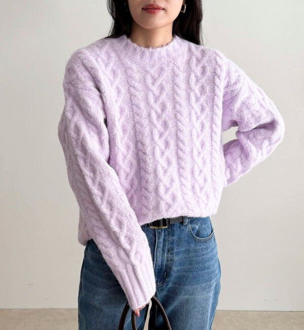 fredy emue「ふわふわ柄編みニットプルオーバー」|ニット・セーター|