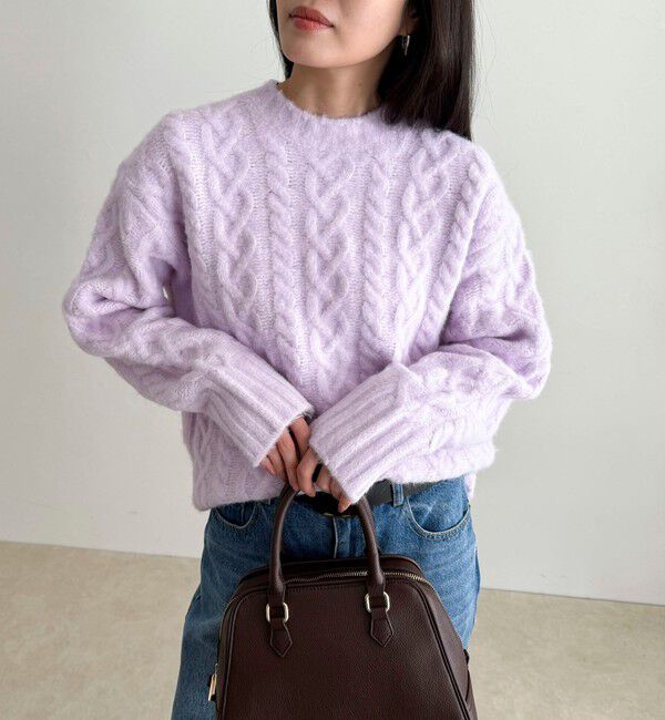 fredy emue「ふわふわ柄編みニットプルオーバー」|ニット・セーター|