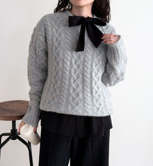 fredy emue「ふわふわ柄編みニットプルオーバー」|ニット・セーター|