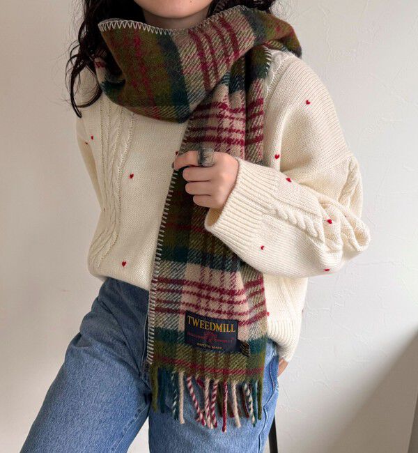 fredy emue「【TWEED MILL/ツイードミル】サイドステッチウールチェックマフラー」|マフラー|