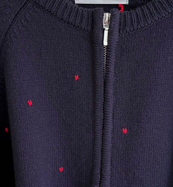 fredy emue「ハンド刺しゅうハートZIPカーディガン」|カーディガン|