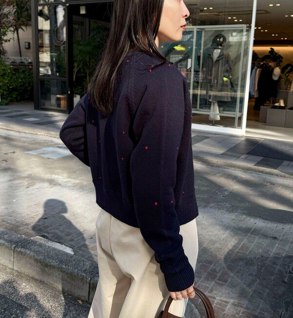 fredy emue「ハンド刺しゅうハートZIPカーディガン」|カーディガン|