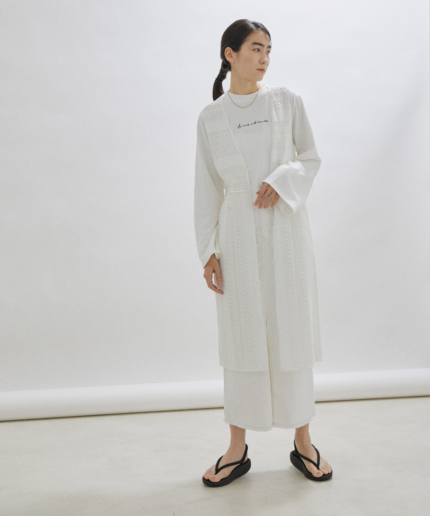 SALON adam et rope'「【セットアップ対応・手洗い可能】レースジレ」|ベスト・ジレ|