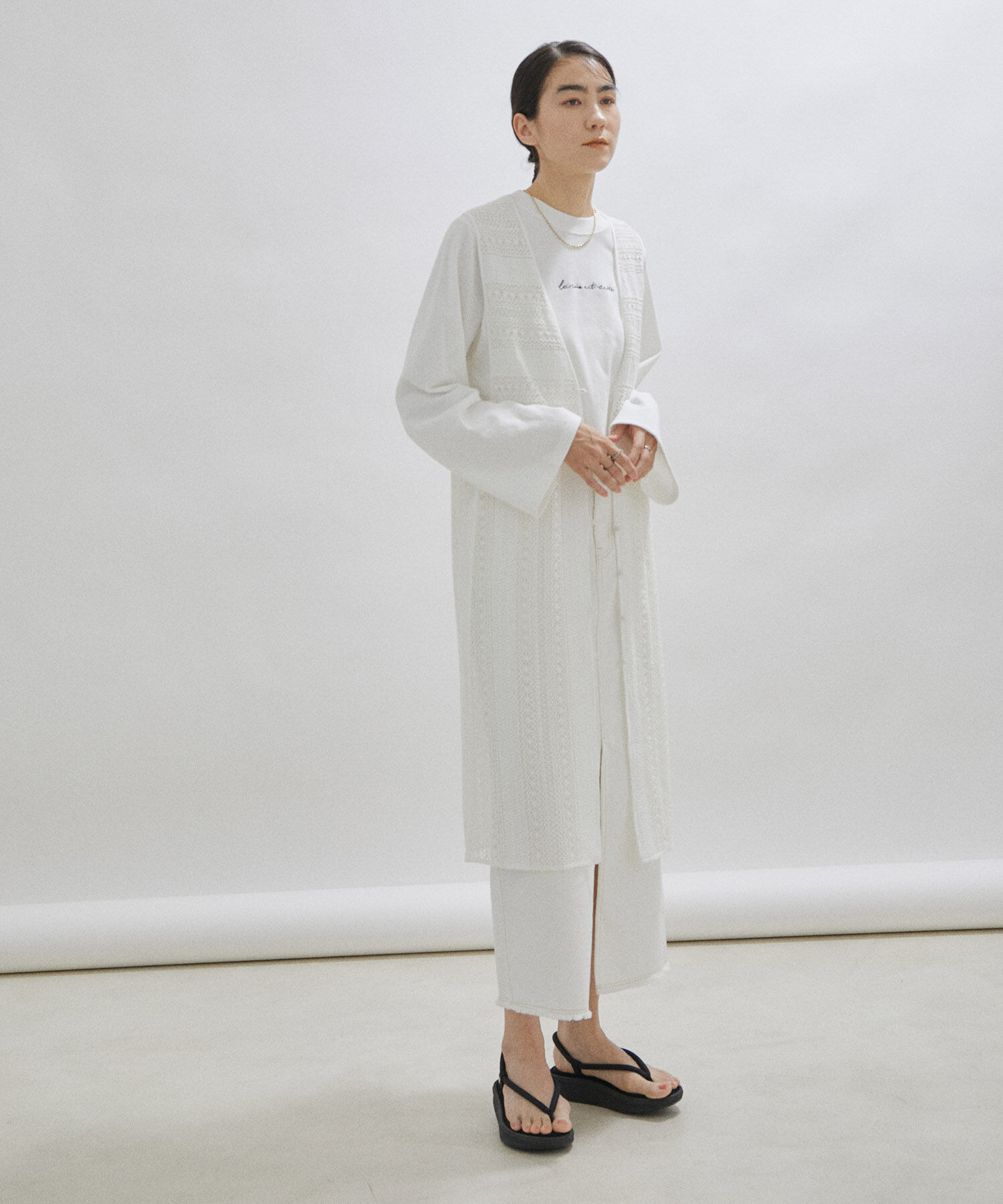 SALON adam et rope'「【セットアップ対応・手洗い可能】レースジレ」|ベスト・ジレ|