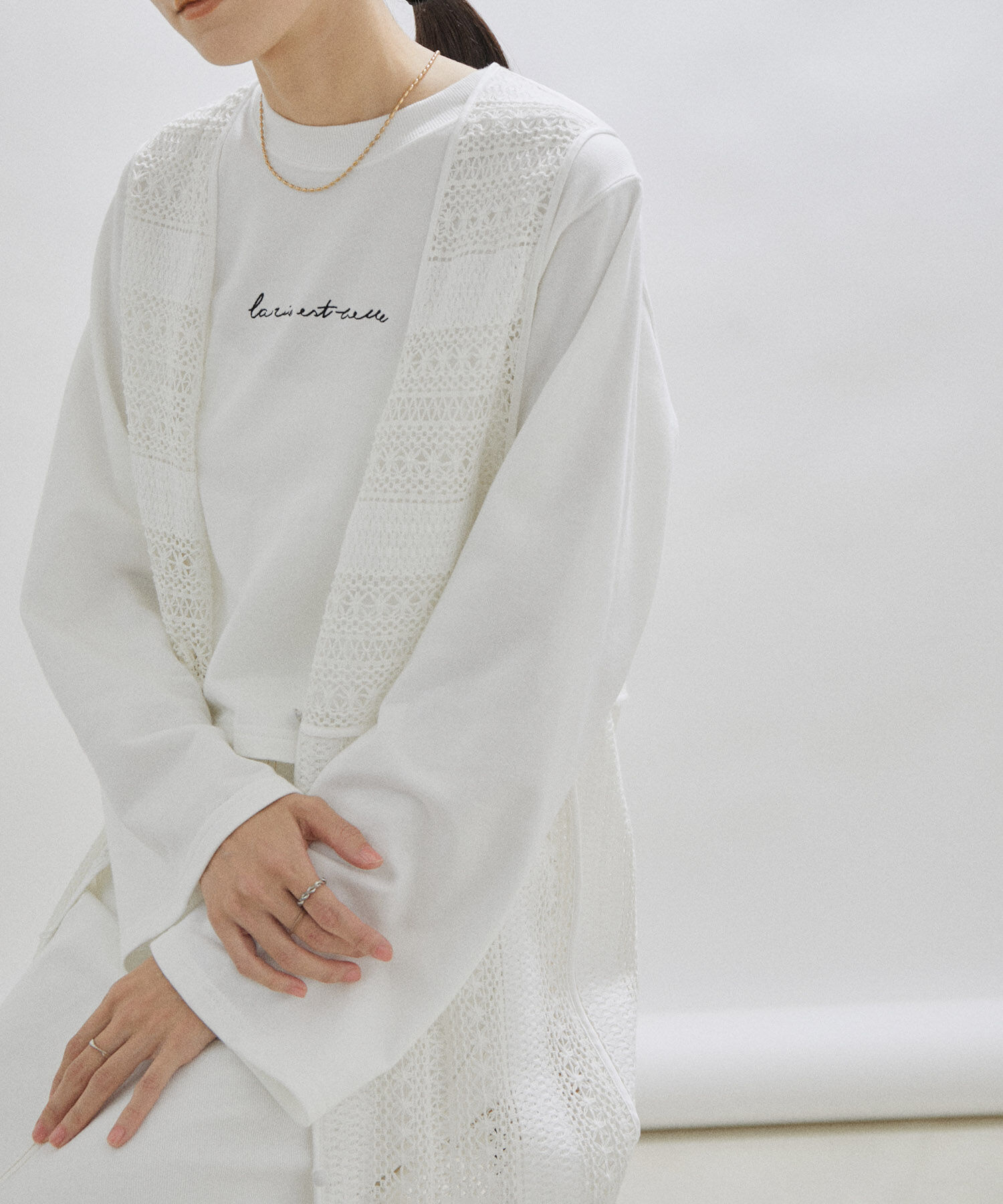 SALON adam et rope'「【セットアップ対応・手洗い可能】レースジレ」|ベスト・ジレ|