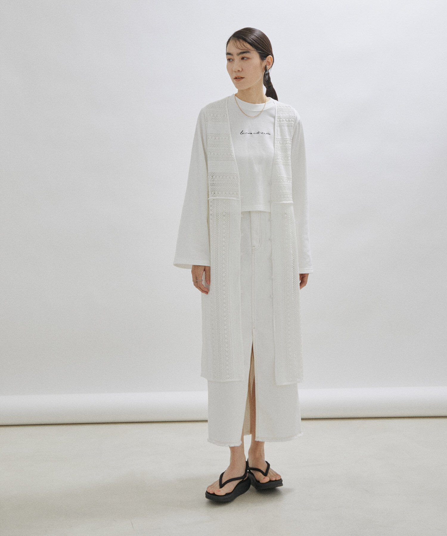 SALON adam et rope'「【セットアップ対応・手洗い可能】レースジレ」|ベスト・ジレ|