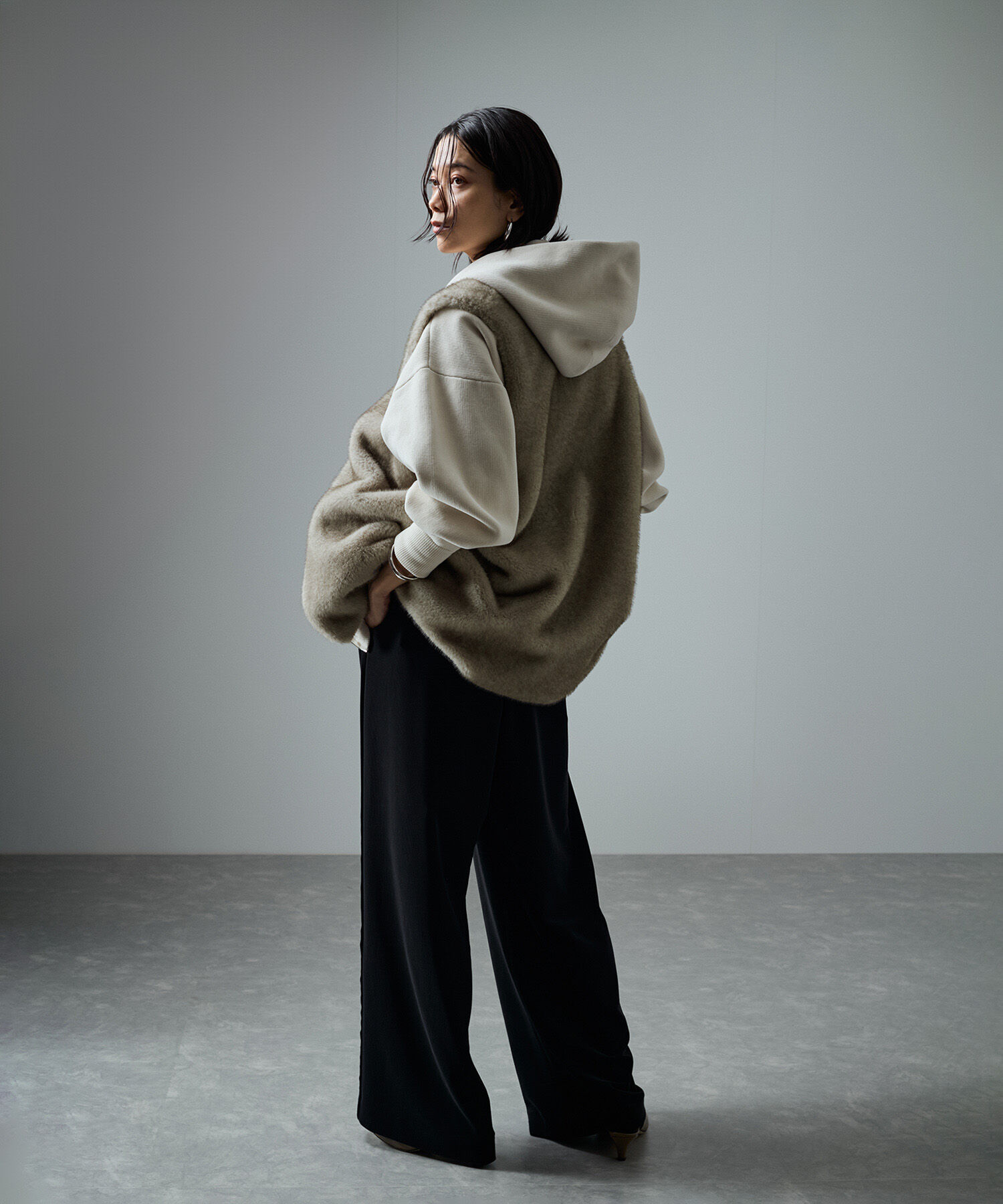 SALON adam et rope'「ミンクライクエコファージレ/ベスト【制電機能/静電気防止】」|ベスト・ジレ|