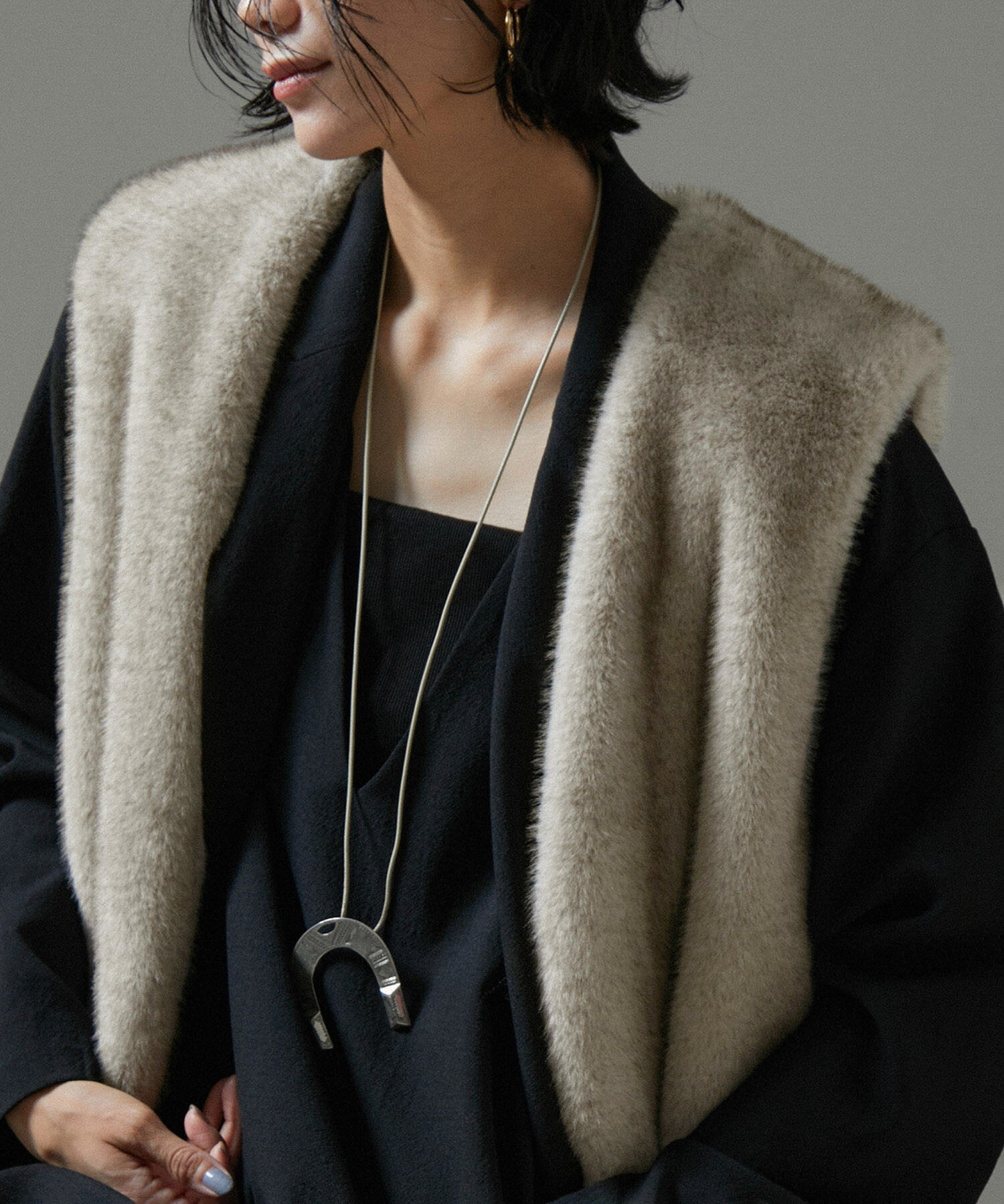 SALON adam et rope'「ミンクライクエコファージレ/ベスト【制電機能/静電気防止】」|ベスト・ジレ|