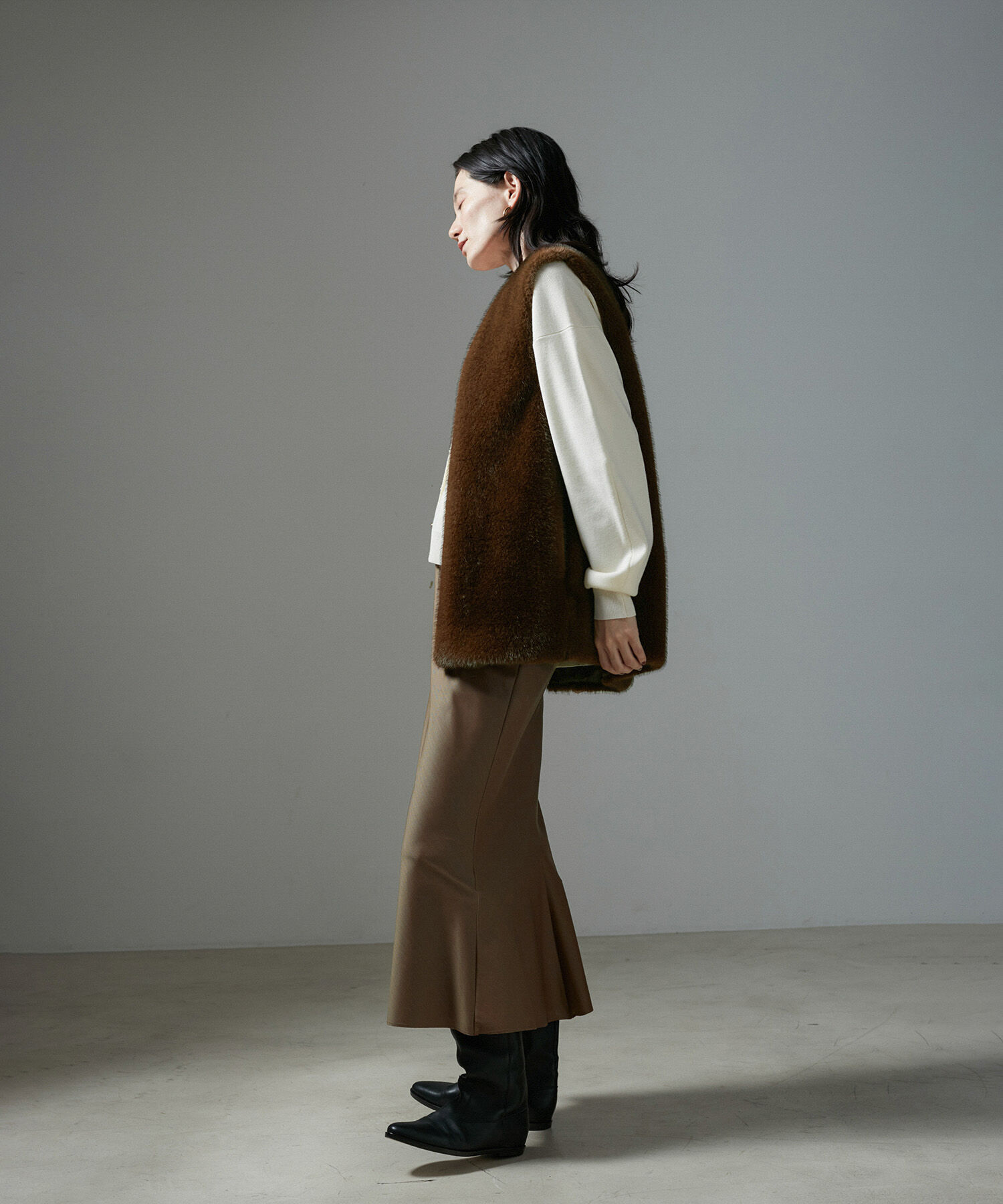 SALON adam et rope'「ミンクライクエコファージレ/ベスト【制電機能/静電気防止】」|ベスト・ジレ|