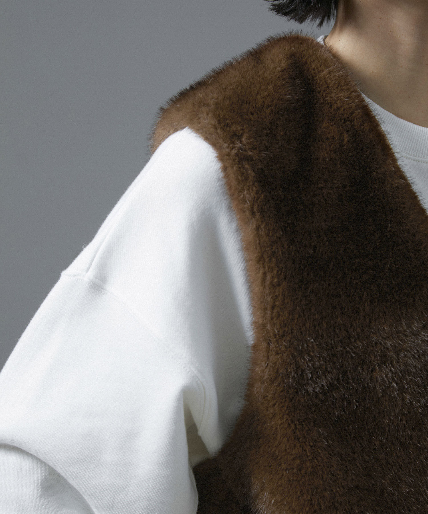 SALON adam et rope'「ミンクライクエコファージレ/ベスト【制電機能/静電気防止】」|ベスト・ジレ|