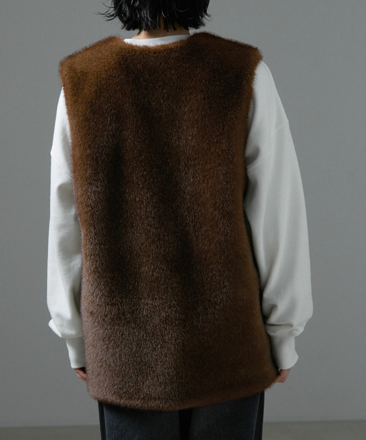 SALON adam et rope'「ミンクライクエコファージレ/ベスト【制電機能/静電気防止】」|ベスト・ジレ|