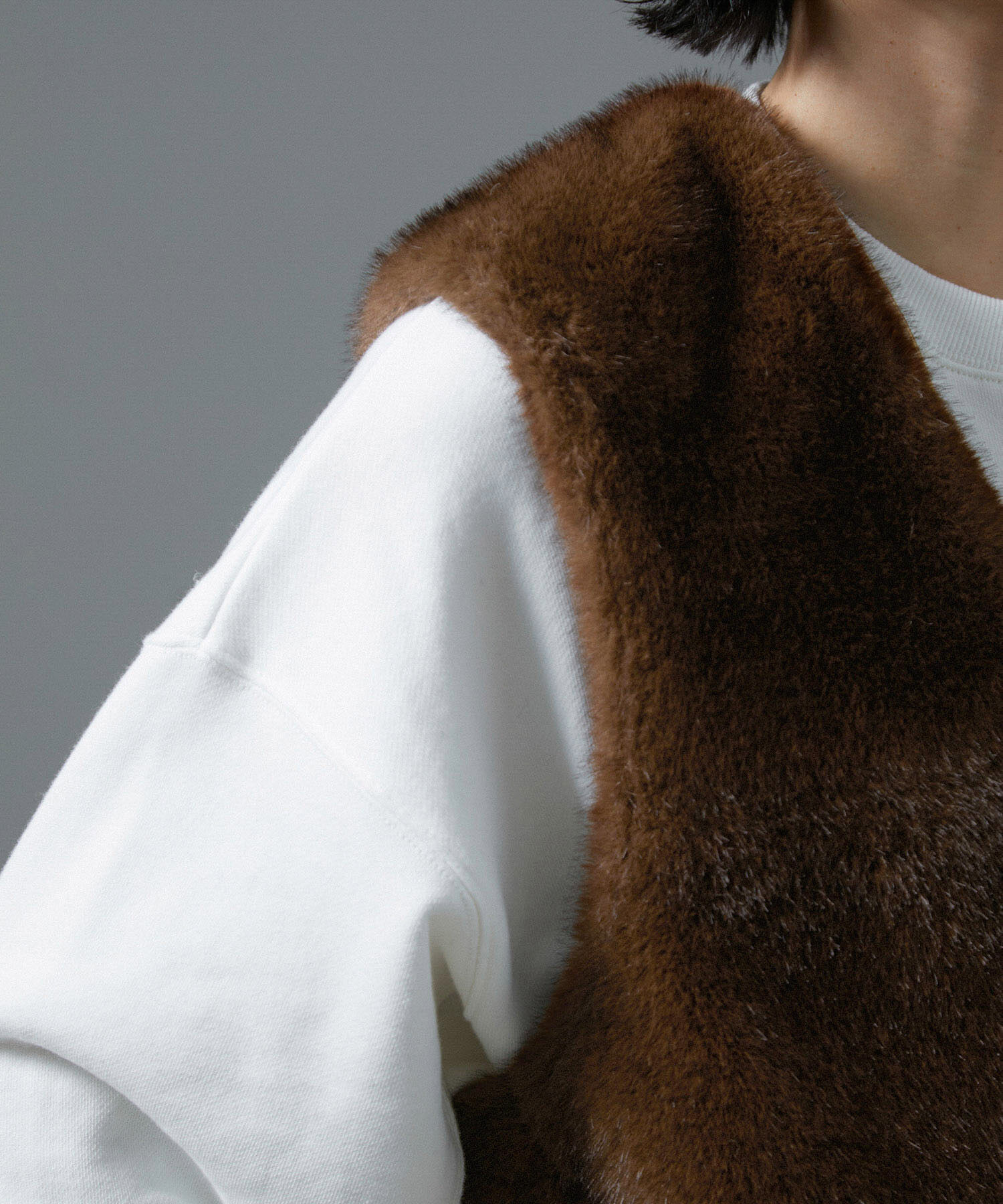 SALON adam et rope'「ミンクライクエコファージレ/ベスト【制電機能/静電気防止】」|ベスト・ジレ|