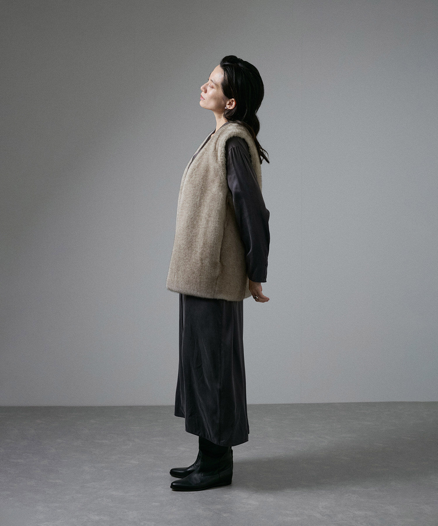 SALON adam et rope'「ミンクライクエコファージレ/ベスト【制電機能/静電気防止】」|ベスト・ジレ|