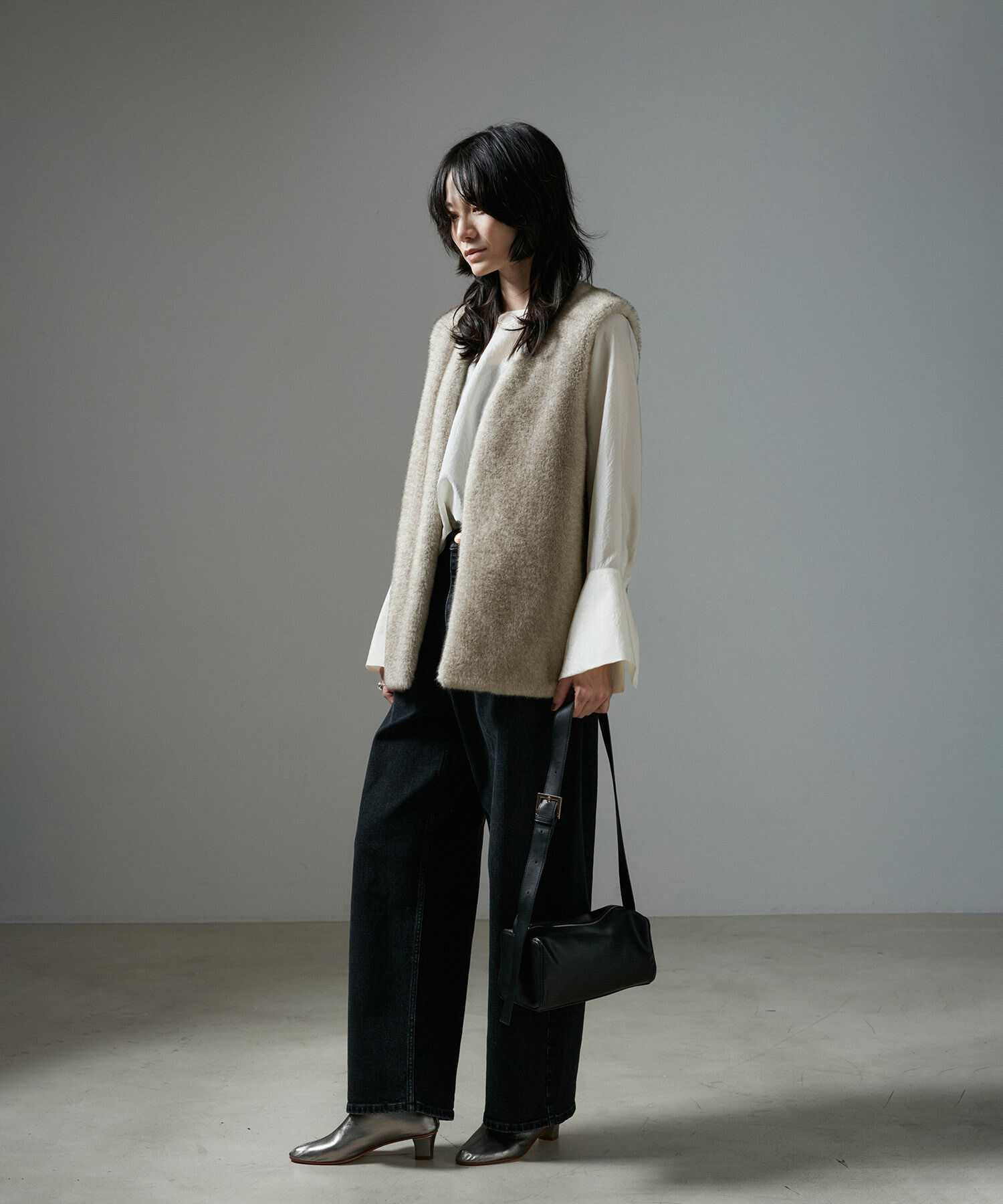 SALON adam et rope'「ミンクライクエコファージレ/ベスト【制電機能/静電気防止】」|ベスト・ジレ|