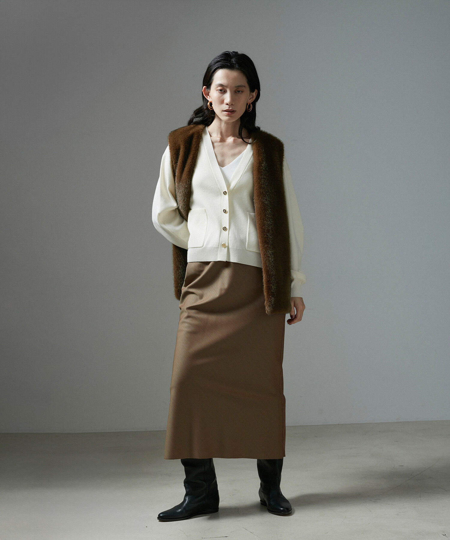 SALON adam et rope'「ミンクライクエコファージレ/ベスト【制電機能/静電気防止】」|ベスト・ジレ|