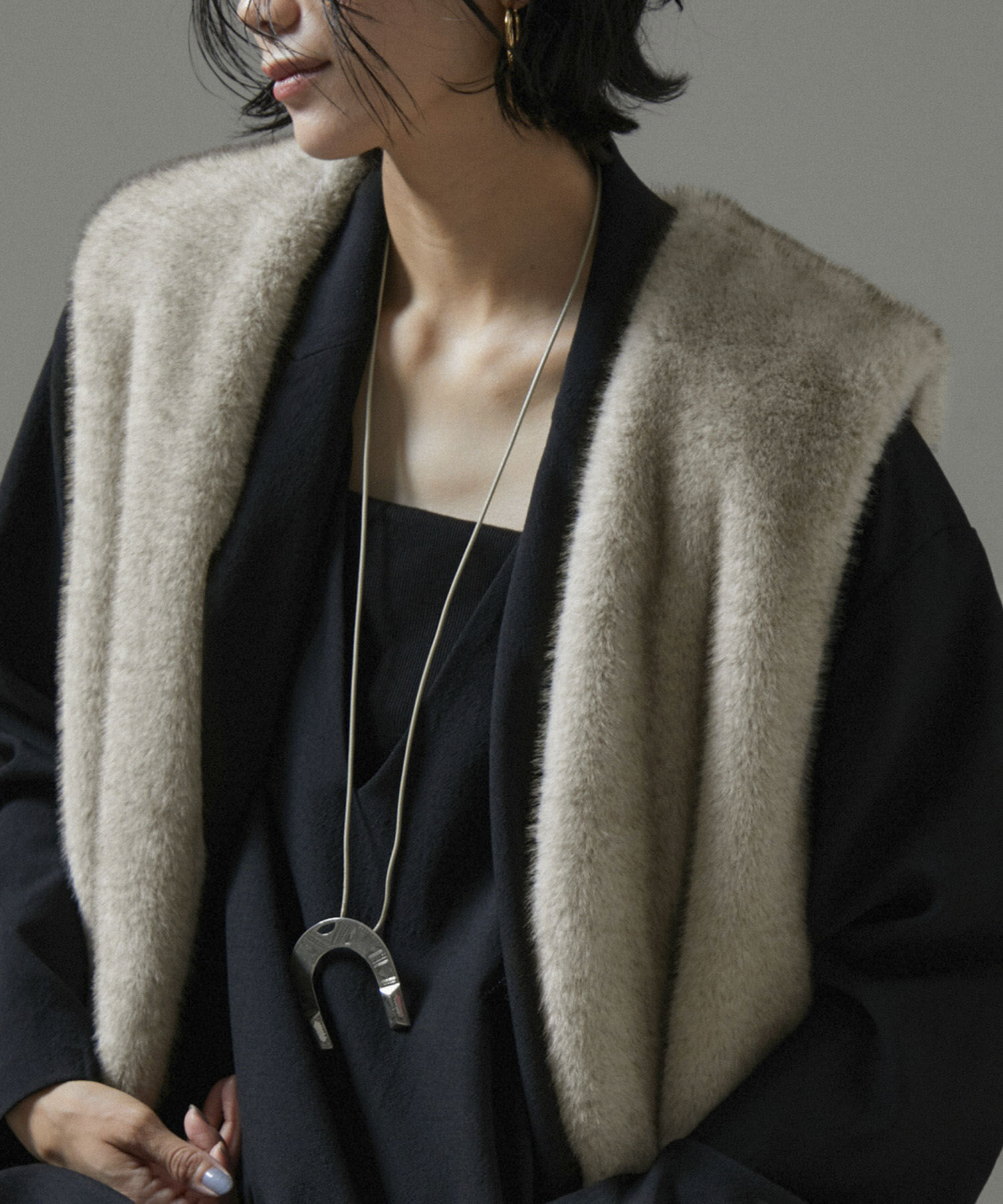 SALON adam et rope'「ミンクライクエコファージレ/ベスト【制電機能/静電気防止】」|ベスト・ジレ|