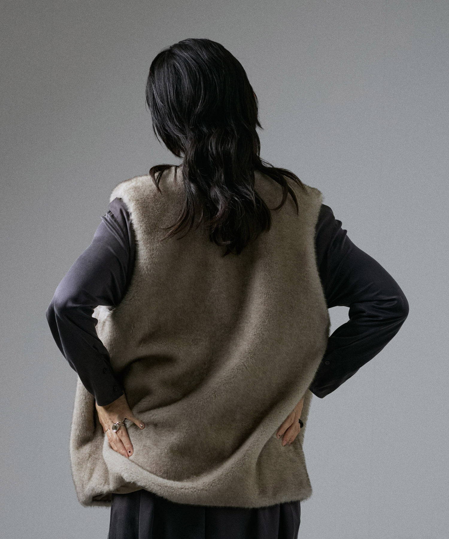 SALON adam et rope'「ミンクライクエコファージレ/ベスト【制電機能/静電気防止】」|ベスト・ジレ|