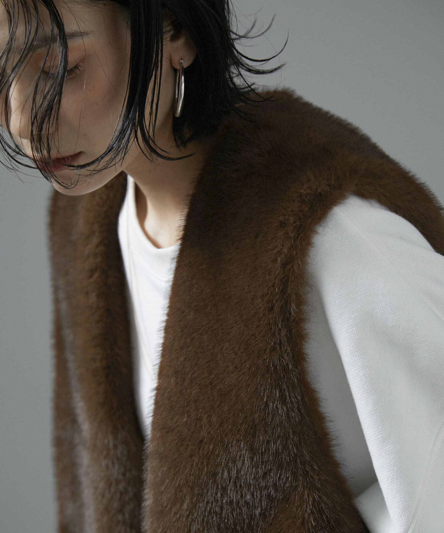 SALON adam et rope'「ミンクライクエコファージレ/ベスト【制電機能/静電気防止】」|ベスト・ジレ|