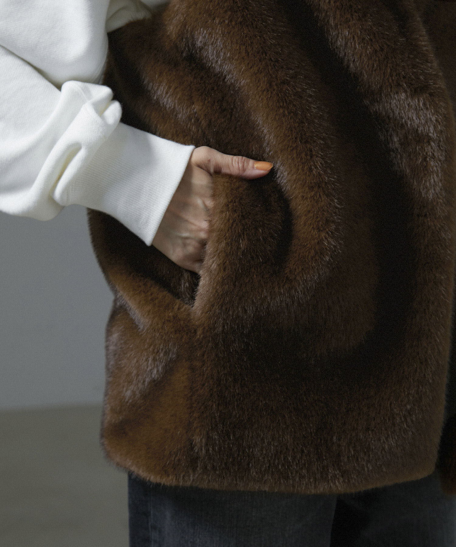 SALON adam et rope'「ミンクライクエコファージレ/ベスト【制電機能/静電気防止】」|ベスト・ジレ|