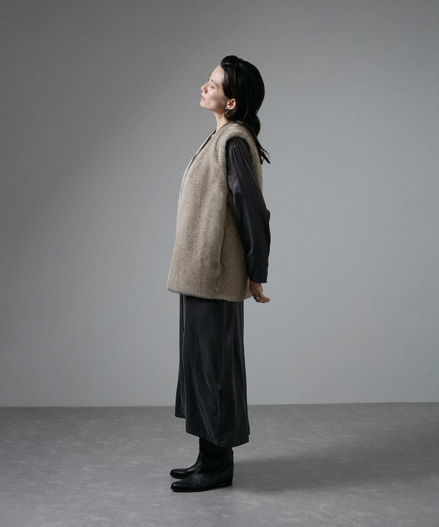 SALON adam et rope'「ミンクライクエコファージレ/ベスト【制電機能/静電気防止】」|ベスト・ジレ|