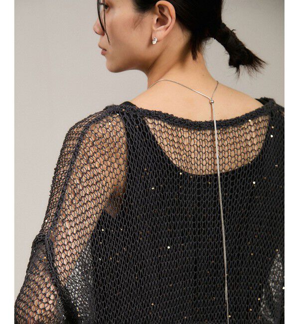 SALON adam et rope'「ギマコットンスパンコールプルオーバー」|ニット・セーター|