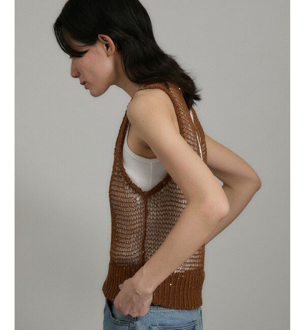 SALON adam et rope'「ギマコットンスパンコールベスト/タンク」|ベスト・ジレ|