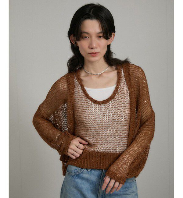 SALON adam et rope'「ギマコットンスパンコールベスト/タンク」|ベスト・ジレ|