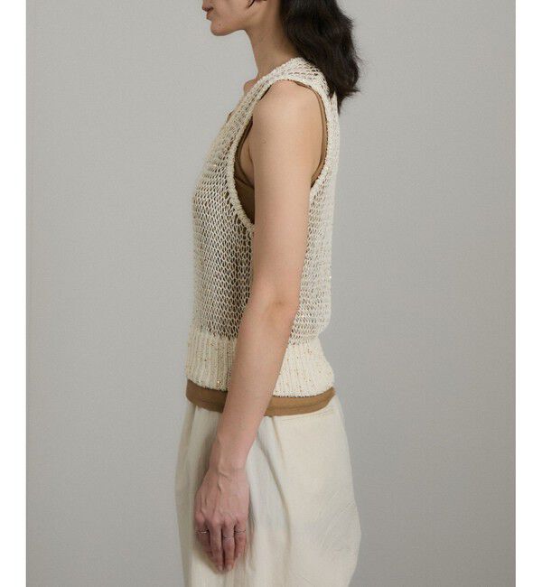 SALON adam et rope'「ギマコットンスパンコールベスト/タンク」|ベスト・ジレ|