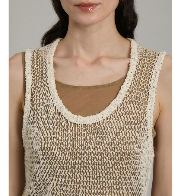 SALON adam et rope'「ギマコットンスパンコールベスト/タンク」|ベスト・ジレ|