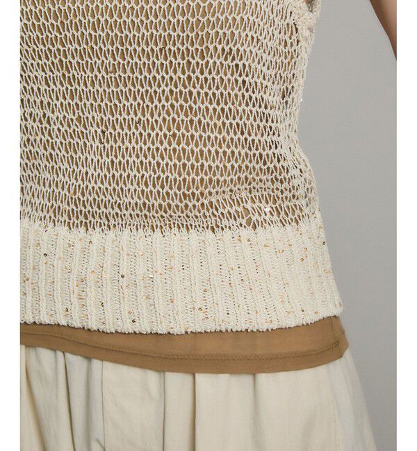 SALON adam et rope'「ギマコットンスパンコールベスト/タンク」|ベスト・ジレ|